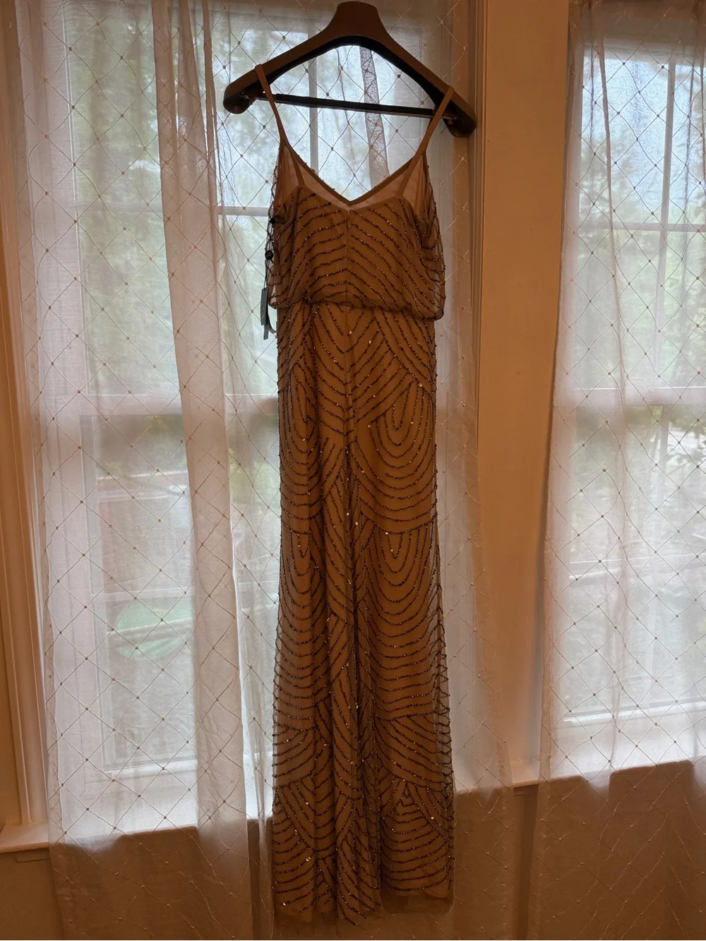 Adrianna Papell Blush Pink Beaded Evening/Prom Dress - Picture 4 of 7